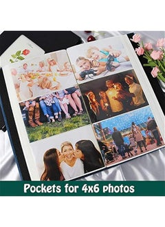 KHAJUL Leather Photo Album for 6-Inch Photos (10x15cm) 300 Photos Capacity, Handmade DIY Scrapbook, Horizontal Layout, Black  - Image 4