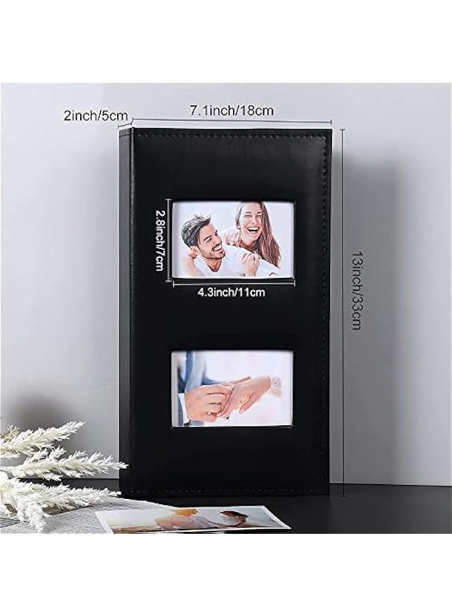 KHAJUL Leather Photo Album for 6-Inch Photos (10x15cm) 300 Photos Capacity, Handmade DIY Scrapbook, Horizontal Layout, Black  - Image 5