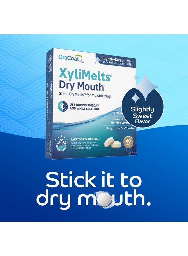 Oracoat XyliMelts Dry Mouth Relief Moisturizing Oral Adhering Discs 40 Count, Slightly-Sweet with Xylitol, for Dry Mouth, Stimulates Saliva - Image 2