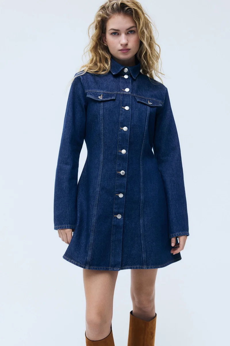 H&M Flared-skirt denim dress