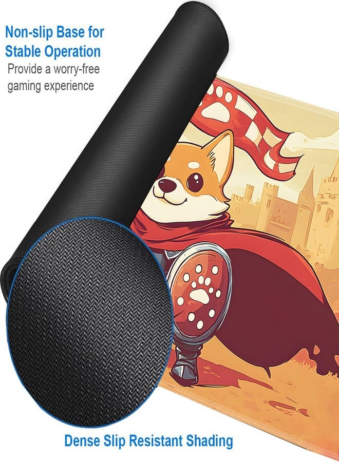 JVGFYNKL for MTG Game Playmat - 24 x 14 inches with Dices and Storage Bags, Non-Slip Base for TCG and Board Game Card Mats, Trading Card Games Mat, Cute Corgi Warrior Pattern Collectible Card Playmats - Image 5