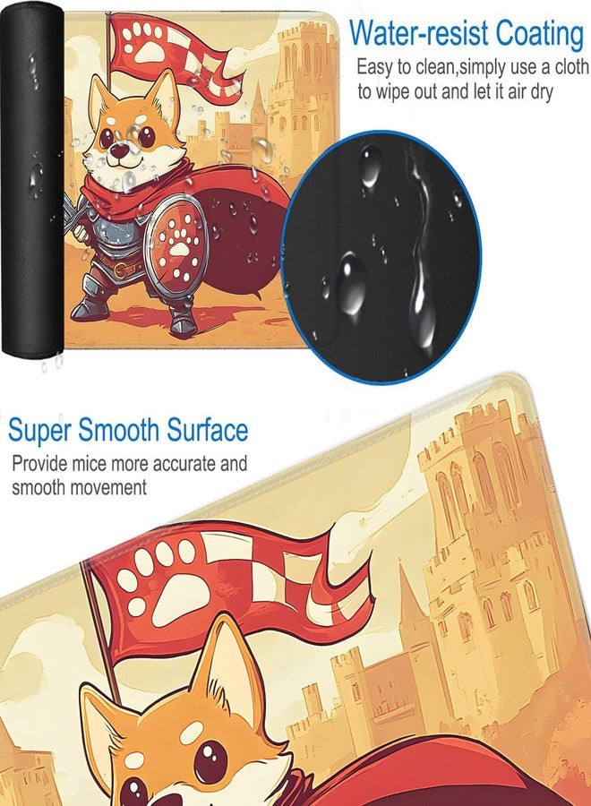 JVGFYNKL for MTG Game Playmat - 24 x 14 inches with Dices and Storage Bags, Non-Slip Base for TCG and Board Game Card Mats, Trading Card Games Mat, Cute Corgi Warrior Pattern Collectible Card Playmats - Image 3