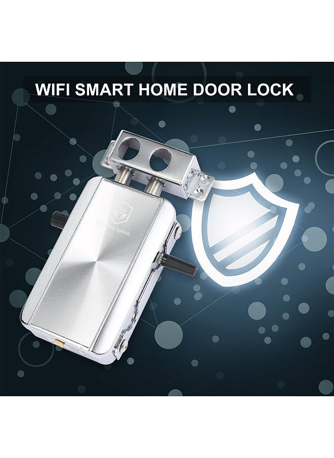 WiFi Smart Home Door Lock Kit eWelink Remote Control Keyless Entry Electronic Lock Smart Wireless Anti-theft Deadbolt Access Control System for Home Hotel Apartment