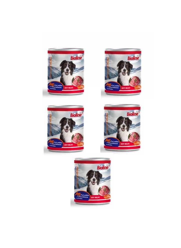 بايولاين بيولين طعام الكلاب المعلب باللحم البقري 375 جم - 5 قطع