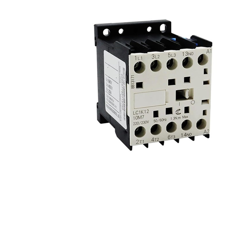 CJX2 K Mini AC Contactor Din Rail 1P 1NO 1NC Coil Voltage 220V 6A 9A 12A K09 1NC 220V - Image 1