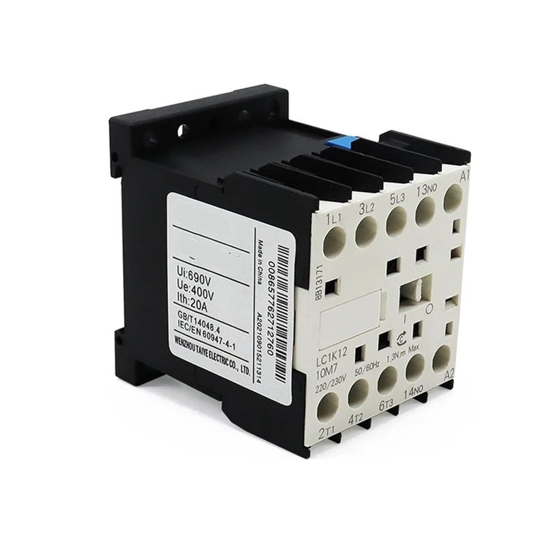 CJX2 K Mini AC Contactor Din Rail 1P 1NO 1NC Coil Voltage 220V 6A 9A 12A K09 1NC 220V - Image 5