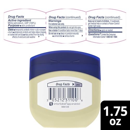 Vaseline Petroleum Jelly Travel-Size 2-Pack – Hypoallergenic Skin Protectant, Unscented Healing Ointment for Beauty & Personal Care, 1.75 Oz Ea - Image 2
