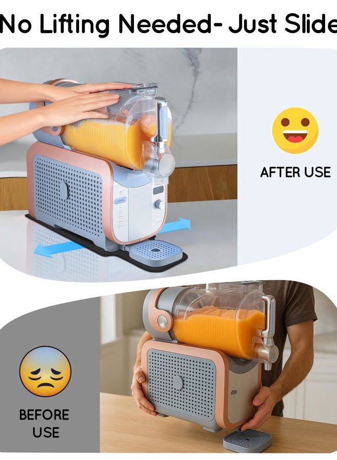 LANGZIHT Sliding Pad for Ninja Slushie Max FS605 Series Professional Frozen Drink Machine Quickly Slide Frozen Drink Machine on Table - Convenient Storage Strap - Accessories for Ninja Drink Maker - Image 3
