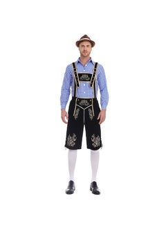 Oktoberfest Mens Beer Costume Set3645 [blue coat black pants brown hat]] 3645 [blue coat black pants brown hat]]