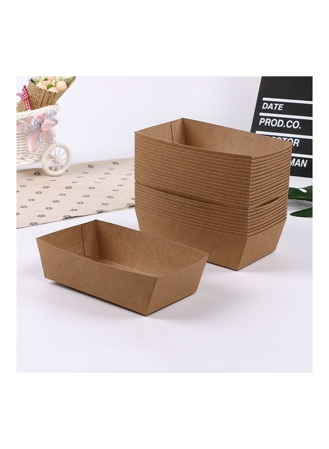 Loquat 100-Piece Waterproof And Oil-Proof Food Packaging Box Brown 19x19x18cm - Image 1