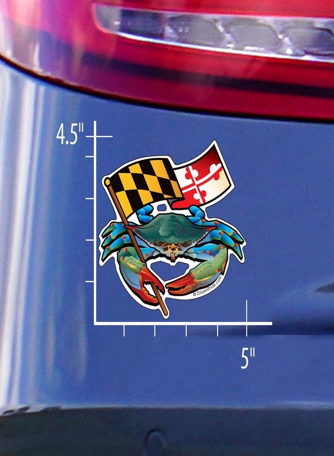 Citizen Pride Blue Crab Maryland Banner 5x4.5 inches Sticker Decal die Cut Vinyl - Made in USA - Image 2