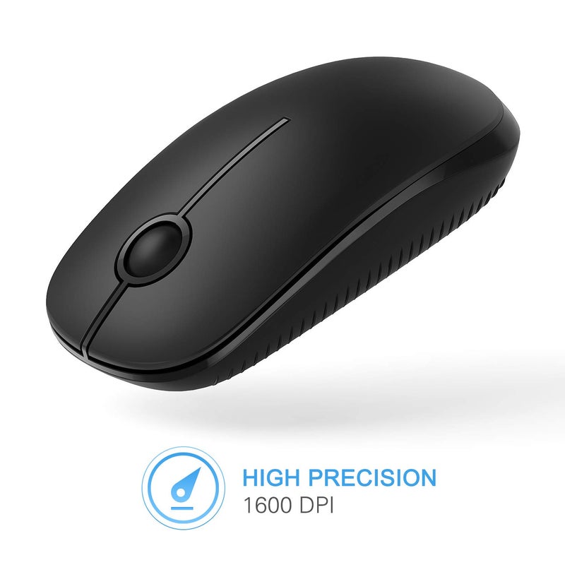 VssoPlor Wireless Mouse, 2.4G Slim Portable Computer Laptop Mouse with Nano Receiver Quiet Silent Optical Mice for Notebook, PC, Laptop, Computer-Black - Image 5