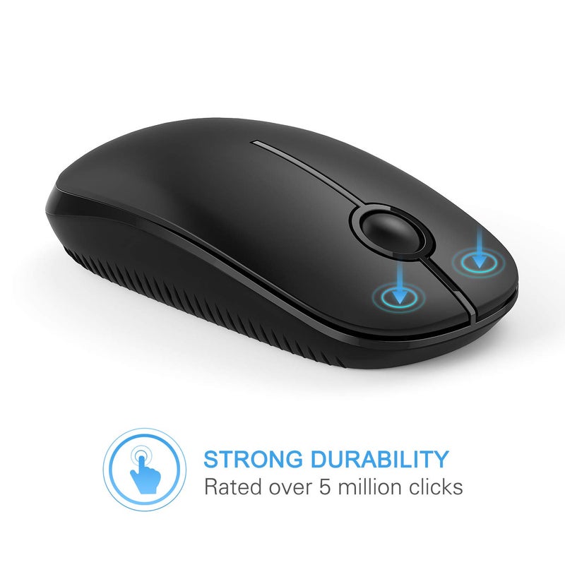 VssoPlor Wireless Mouse, 2.4G Slim Portable Computer Laptop Mouse with Nano Receiver Quiet Silent Optical Mice for Notebook, PC, Laptop, Computer-Black - Image 2
