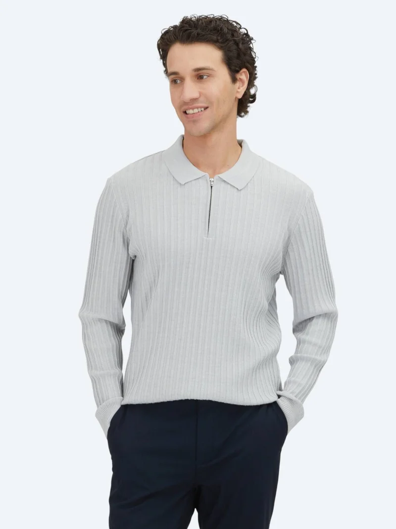 Kip Light Grey Knitwear Sweatshirt