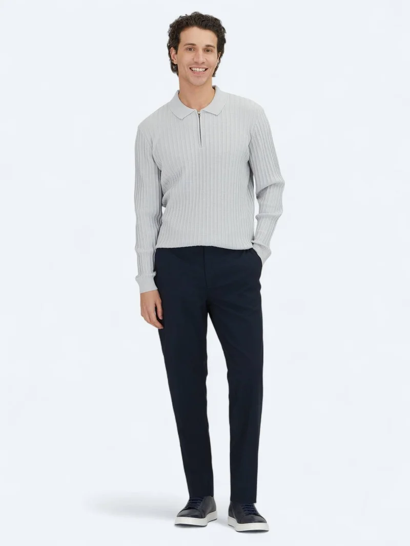 Kip Light Grey Knitwear Sweatshirt