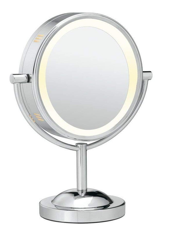 Conair Lighted Makeup Mirror, LED Vanity Mirror, 1X/7X Magnifying Mirror, Double Sided, Corded in Polished Chrome - Image 2
