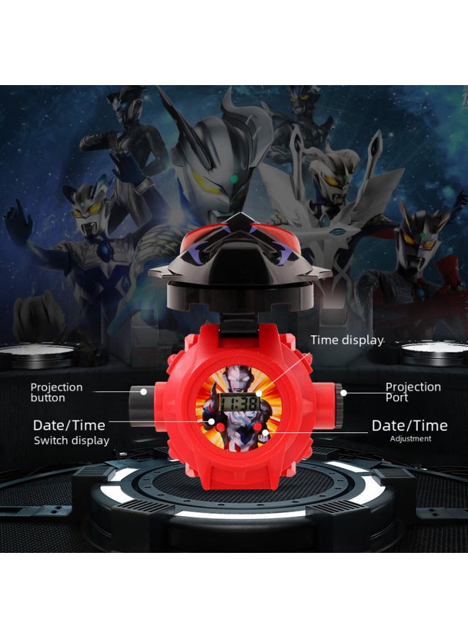 24 Projection Projection Watch Children's Toy Electronic Watch Cartoon Luminous Projection Boys And Girls Kindergarten Gift-Color:ZL8527 Masked Man - Image 5