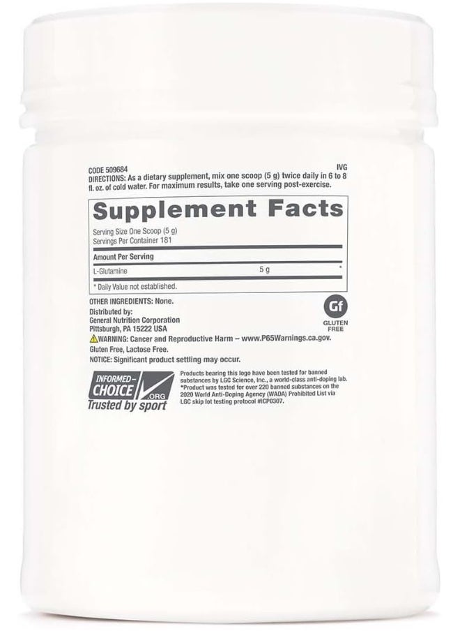 GNC Pro Performance L-Glutamine 5000Mg Unflavored 181Svg  - Image 2
