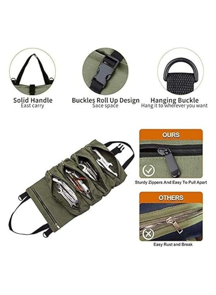 erorex Roll Up Tool Bag, Heavy Duty Tool Roll Organizer, Canvas Multi-Purpose Storage Bag  - Image 3