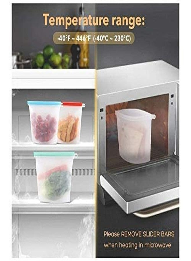 ODMART Silicone Food Storage Airtight Bag Silicon Reusable Storage Container Preservation Leakproof Ziplock Bag for Food, Snack,Vegetable,Meat for Fridge and Microwave freezer Bags (pack of 4) - Image 5