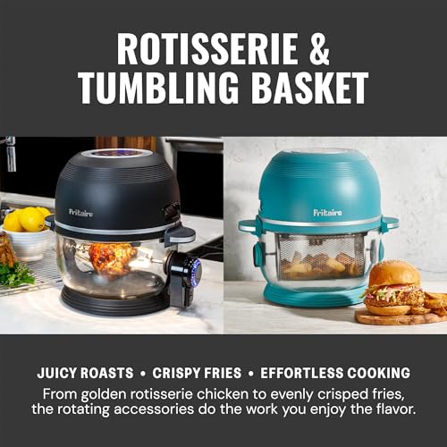 Fritaire Non Toxic Air Fryer™ - Glass AirFryer 5 Quart w/ 360 Visibility, Self-Cleaning, 400F Vortex Air Fryer for Even Cooking, BPA-Free Teflon Free, 9-in-1 Functions, Rotisserie, Roast, Bake, Lavender - Image 3