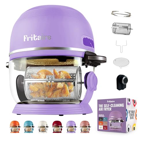 Fritaire Non Toxic Air Fryer™ - Glass AirFryer 5 Quart w/ 360 Visibility, Self-Cleaning, 400F Vortex Air Fryer for Even Cooking, BPA-Free Teflon Free, 9-in-1 Functions, Rotisserie, Roast, Bake, Lavender - Image 1