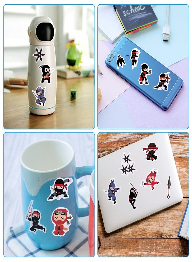 Cleverplay 100 Pack Ninja Stickers for Kids,Ninja Party Favors, Vinyl Waterproof Stickers for Water Bottle Laptop Computer Phone - Image 4