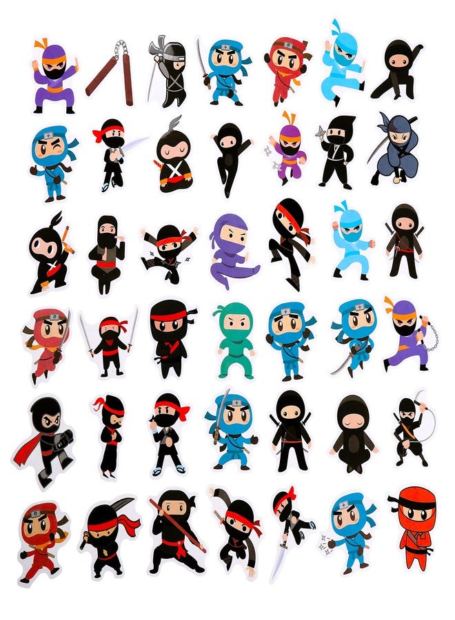 Cleverplay 100 Pack Ninja Stickers for Kids,Ninja Party Favors, Vinyl Waterproof Stickers for Water Bottle Laptop Computer Phone - Image 2