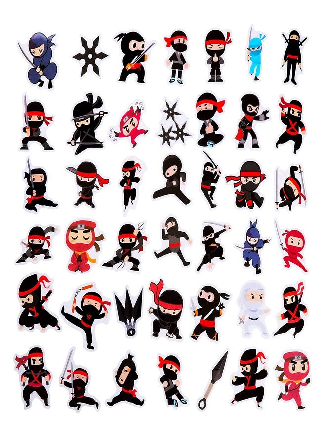 Cleverplay 100 Pack Ninja Stickers for Kids,Ninja Party Favors, Vinyl Waterproof Stickers for Water Bottle Laptop Computer Phone - Image 3