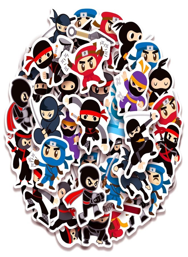 Cleverplay 100 Pack Ninja Stickers for Kids,Ninja Party Favors, Vinyl Waterproof Stickers for Water Bottle Laptop Computer Phone - Image 1