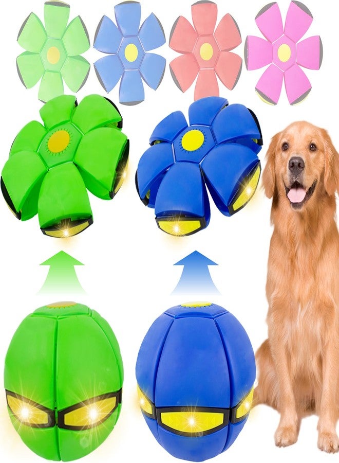 OOXYG Magic Bouncing Ball, Magic Meta - Balls for Dog, Children Bouncing Ball, Flying Saucer Bouncy Balls, Parent-Child Interaction, Dual Form Freely Switchable, Doggy Disc with 3 Light Green and Blue - Image 1
