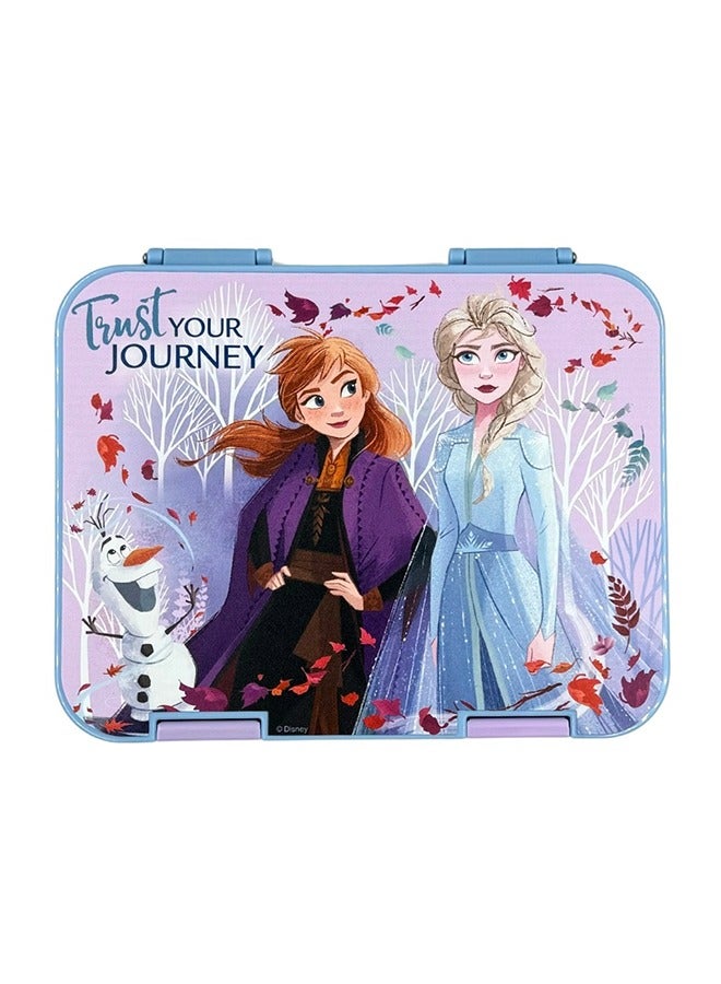 Disney Tiny Wheel Elsa & Anna Kids Bento Lunch Box, 4-Compartment Tritan School Food Container with Double Buckle Locks, Leak-Proof & BPA-Free - Image 1