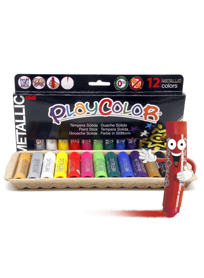 Playcolor Gouache Paint Sticks 10 g, PlayColor Metallic One - 12-10121 9 cm - Image 5