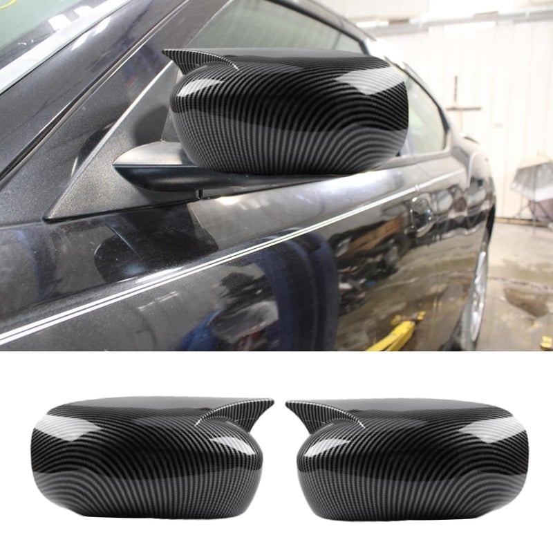 XITER 2pcs Rear View Side Mirror Cover Side Mirror Cap for Dodge Charger 2006 2007 2008 2009 2010Carbon Fiber