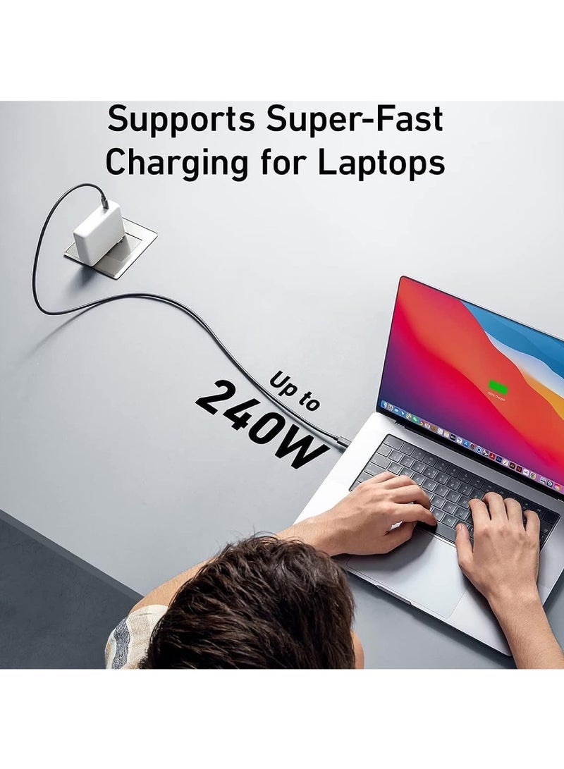 Captaintech 240W USB 4.0 Cable 【6.6ft/2m】 - 40Gbps Data u0026 8K@60Hz Video, USB-C to USB-C PD Fast Charging for MacBook, iPad Pro, Laptop u0026 Thunderbolt 4 Hub - Image 4