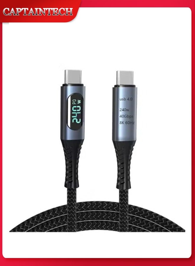 Captaintech 240W USB 4.0 Cable 【6.6ft/2m】 - 40Gbps Data u0026 8K@60Hz Video, USB-C to USB-C PD Fast Charging for MacBook, iPad Pro, Laptop u0026 Thunderbolt 4 Hub - Image 1
