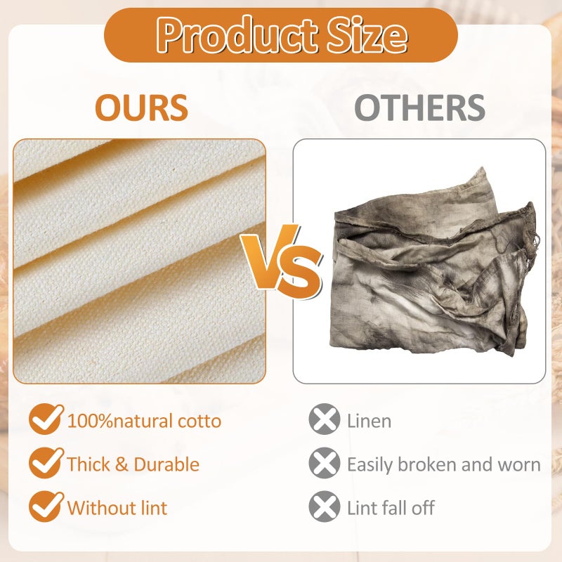 Ninsula 4PCS Tea Towels for Baking Sourdough, 14x18.8 Inch Reusable Thick Bread Towels for Proofing, Bread Cloth for Baguettes, Pastry, Loaves - Image 3