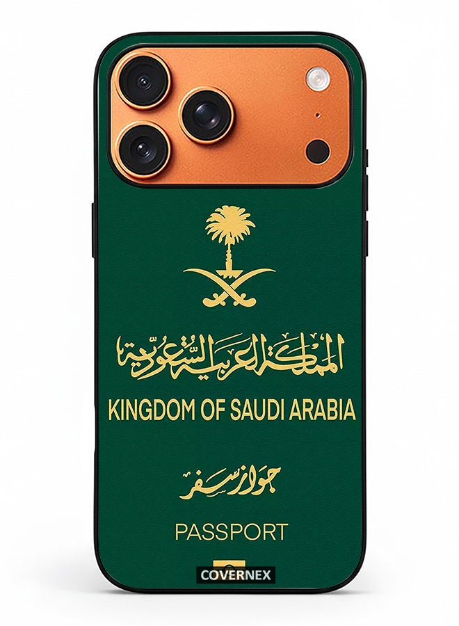 Covernex غطاء حماية آيفون 17 برو ماكس مطبوع بتصميم مستوحى من جواز سفر المملكة العربية السعودية - Image 2