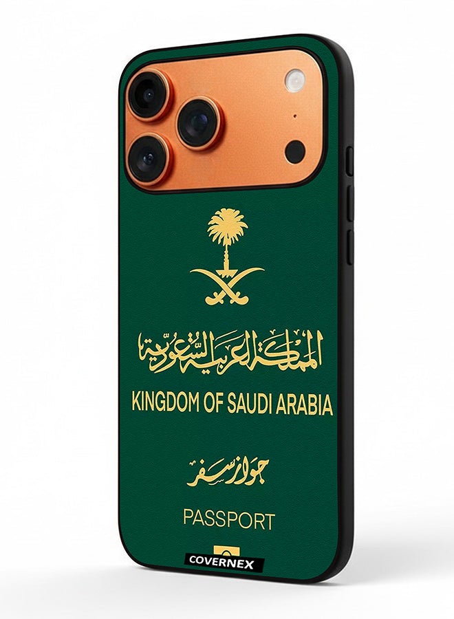 Covernex غطاء حماية آيفون 17 برو ماكس مطبوع بتصميم مستوحى من جواز سفر المملكة العربية السعودية - Image 1