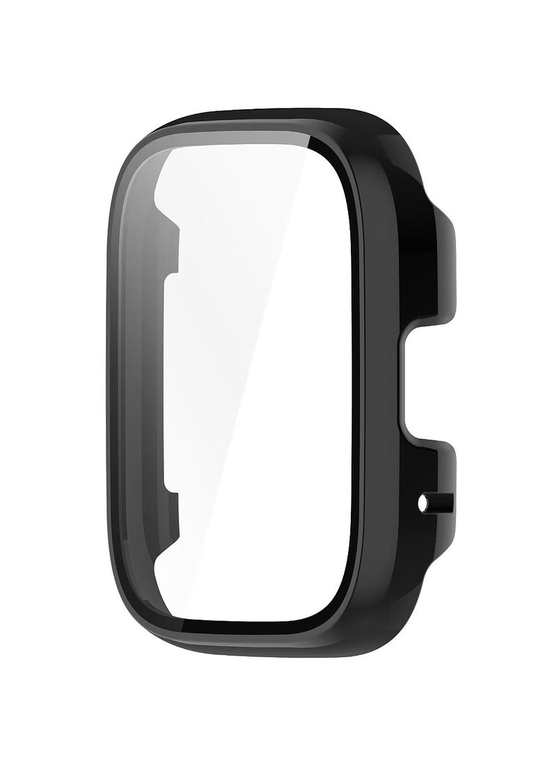 Generic Glass Case Compatible with Xiaomi Redmi Watch 3/3 Lite/3 Active Smartwatch Case Accessories, All Around Hard PC Scratched Resistant Full Protective Cover for Redmi Watch 3,Black  - Image 1