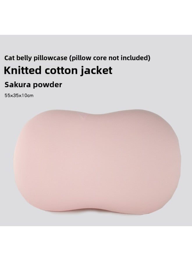 Cat Belly Pillow Pillowcase Does Not Contain Pillow Core Pillowcase Cute Cat Cat Belly Cat Belly Coat 55 × 35cm Removable And Washable-Color:Single Pillowcase [cute Pink-Specifications:35CMX55CM  - Image 1