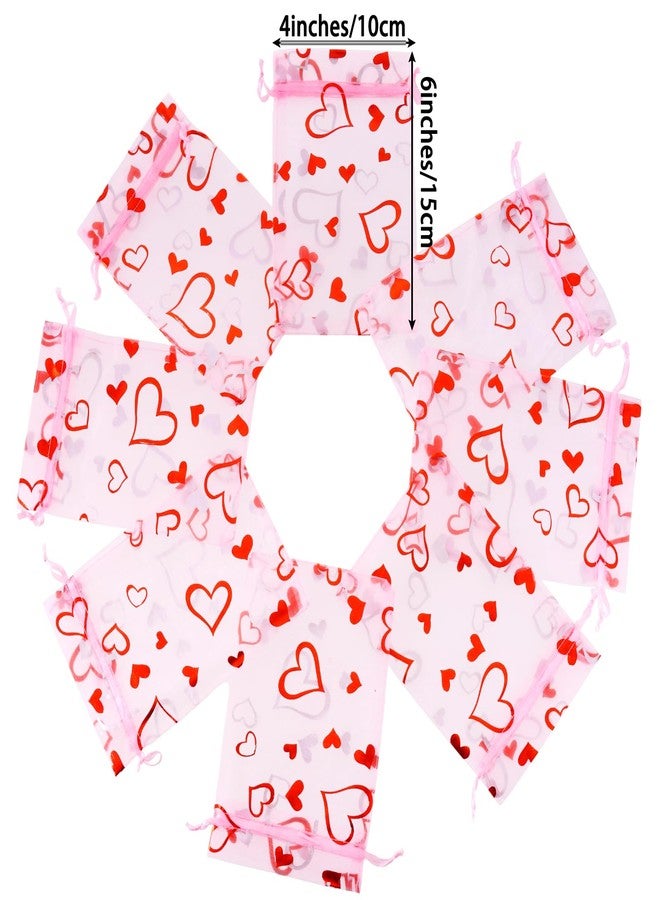 Bskifnn 50PCS Valentine Candy Bags Organza Bags 4 x 6Inch (100) - Image 2