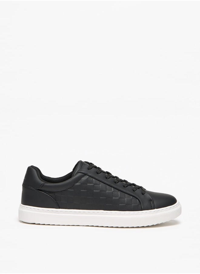 LBL by Shoexpress Monotone Low Ankle Sneakers with Lace-Up Closure  - Image 3