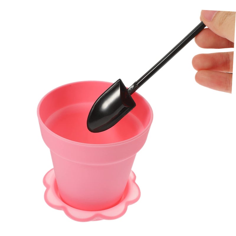 Food Grade Dessert Cups With Lids And Shovels 25 Sets Elegant Flowerpot Style For Birthdays Weddings - Image 3