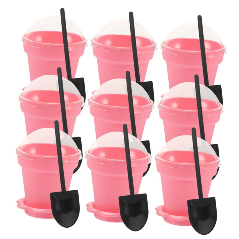Food Grade Dessert Cups With Lids And Shovels 25 Sets Elegant Flowerpot Style For Birthdays Weddings - Image 2