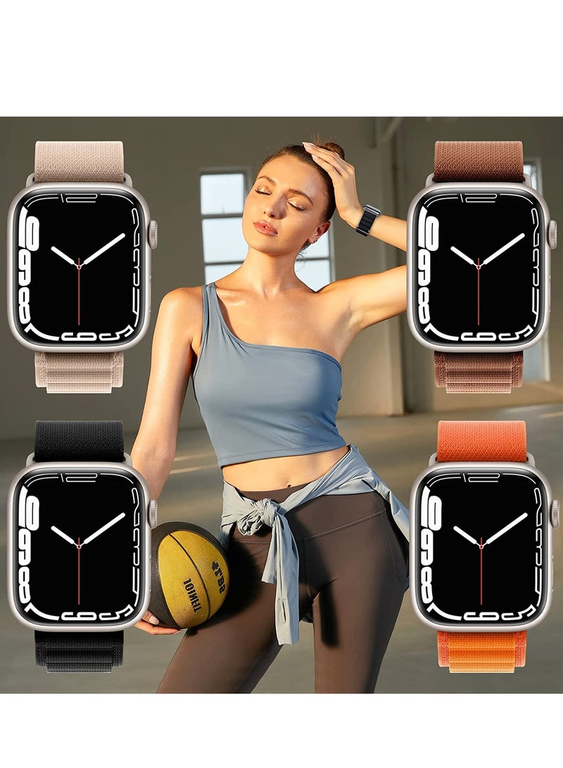 4 Pack Alpine Loop Nylon Band Compatible with Apple Watch Band 42mm 44mm 45mm 49mm Women Men,Adjustable Metal G-Hook Strap for iWatch Ultra Series SE 8/7/6/5/4/3/2/1 - Image 4