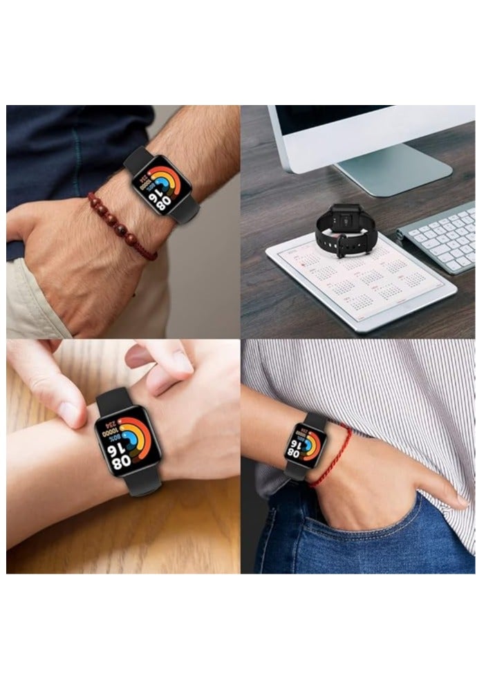 Generic For Xiaomi Mi Watch 2Lite Strap Replacement Sport Soft Silicone Bracelet For Xiaomi Redmi Watch Smart Watch Band - Black - Image 3