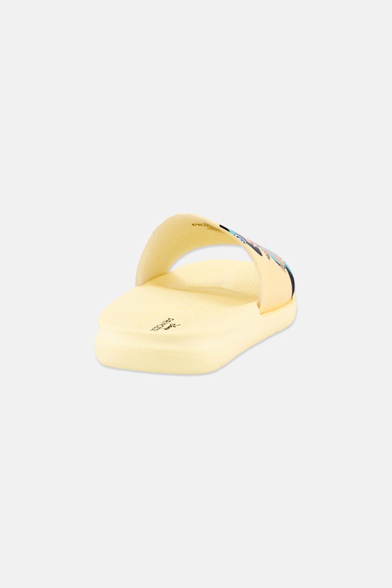 Disney Toddlers Girl Princess Slip On Slides, Yellow - Image 4