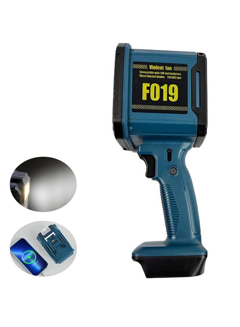 BlueFire uper Fan F019 110,000 RPM 18V Cordless Handheld Turbo Fan - Powerful Portable High-Velocity Air Blower for Outdoor, Workshop, Desktop, BBQ & Leaf Cleaning with LED Light, 3 Speeds, USB Compatible - Image 1