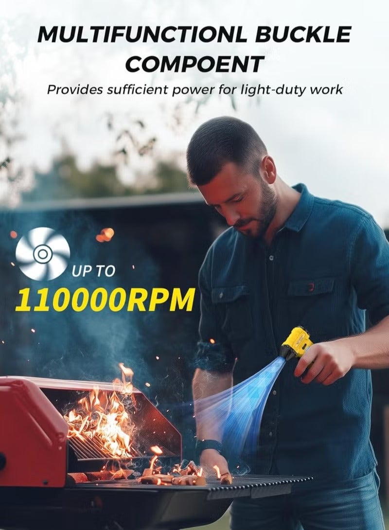 BlueFire uper Fan F019 110,000 RPM 18V Cordless Handheld Turbo Fan - Powerful Portable High-Velocity Air Blower for Outdoor, Workshop, Desktop, BBQ & Leaf Cleaning with LED Light, 3 Speeds, USB Compatible - Image 2